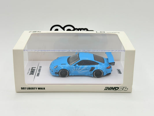 INNO64 Porsche 997 Liberty Walk LBWK Baby Blue IN64-997LB-BBL