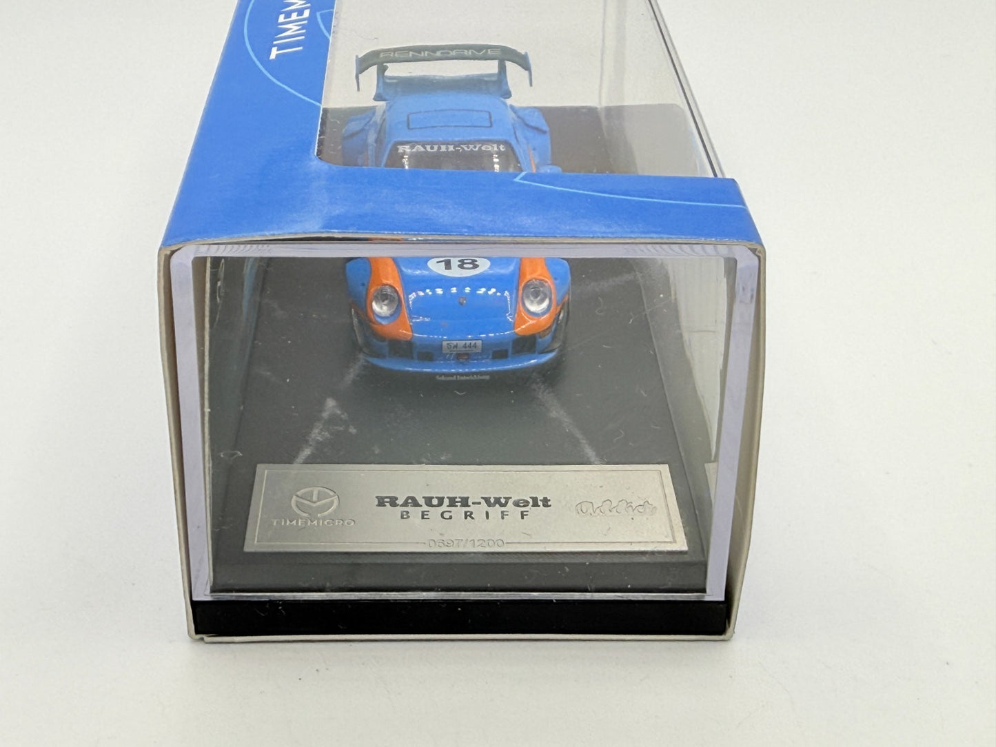 TIME MICRO X ADDICT 1:64 RAUH-WELT RWB LIGHT BLUE #18 Diecast Model Car W/Sleeve