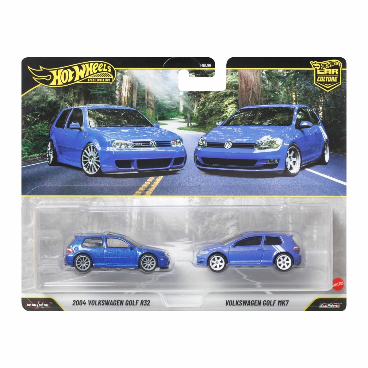2026 Hot Wheels 1:64 Premium Car Culture 2 Pack 2004 Volkswagen Golf R32 & MK7