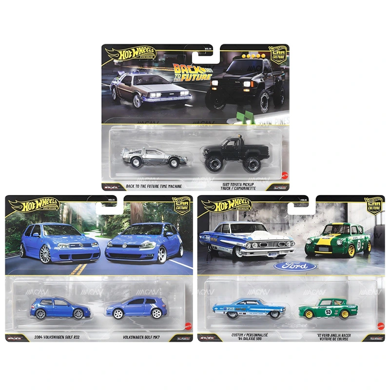 2026 Hot Wheels 1:64 Premium Car Culture 2 Pack Mix 2 Set of 3 Cars Golf/BTTF