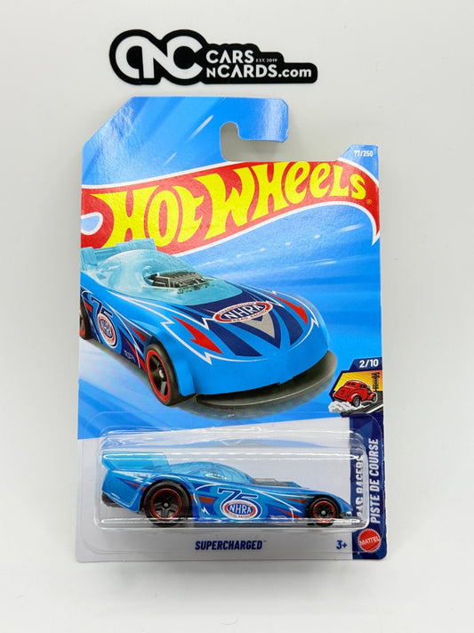 2026 Hot Wheels Drag Racers 2/10 NHRA Supercharged Blue (Soft Corners)