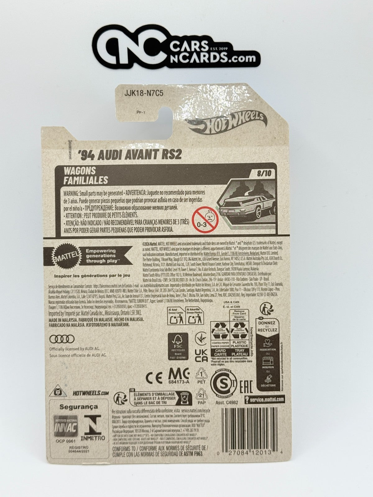 2026 Hot Wheels Wagons 8/10 '94 Audi Avant RS2 Grey (Soft Corners)
