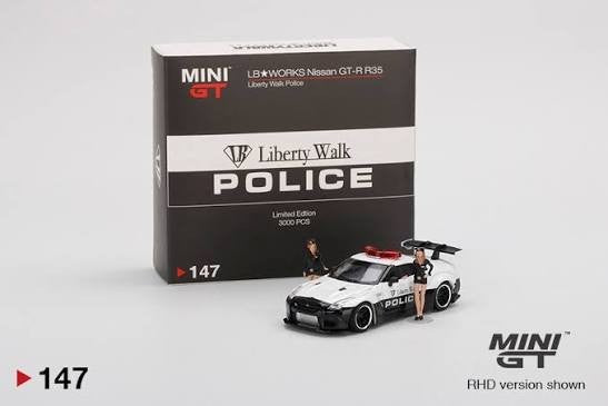 Mini GT 147 Liberty Walk Police LB Works Nissan GT-R R35 Complete Open Box RARE