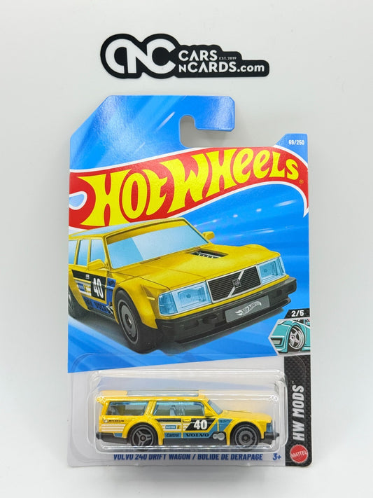 2026 Hot Wheels HW Mods 2/5 Volvo 240 Drift Wagon Yellow (Soft Corners)