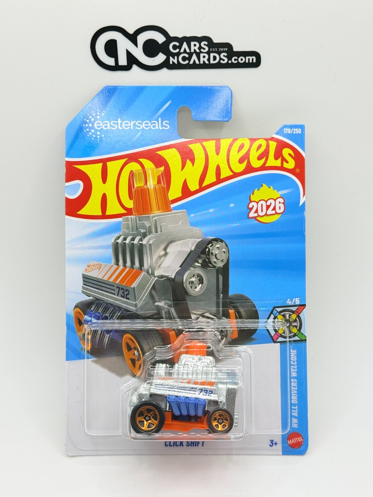 2026 Hot Wheels HW All Drivers Welcome Click Shift Easter Seals (Soft Corners)