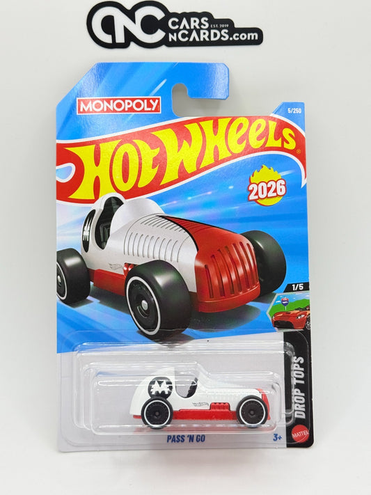 2026 Hot Wheels Drops Tops 1/5 Pass 'N Go White Monopoly (Soft Corners)