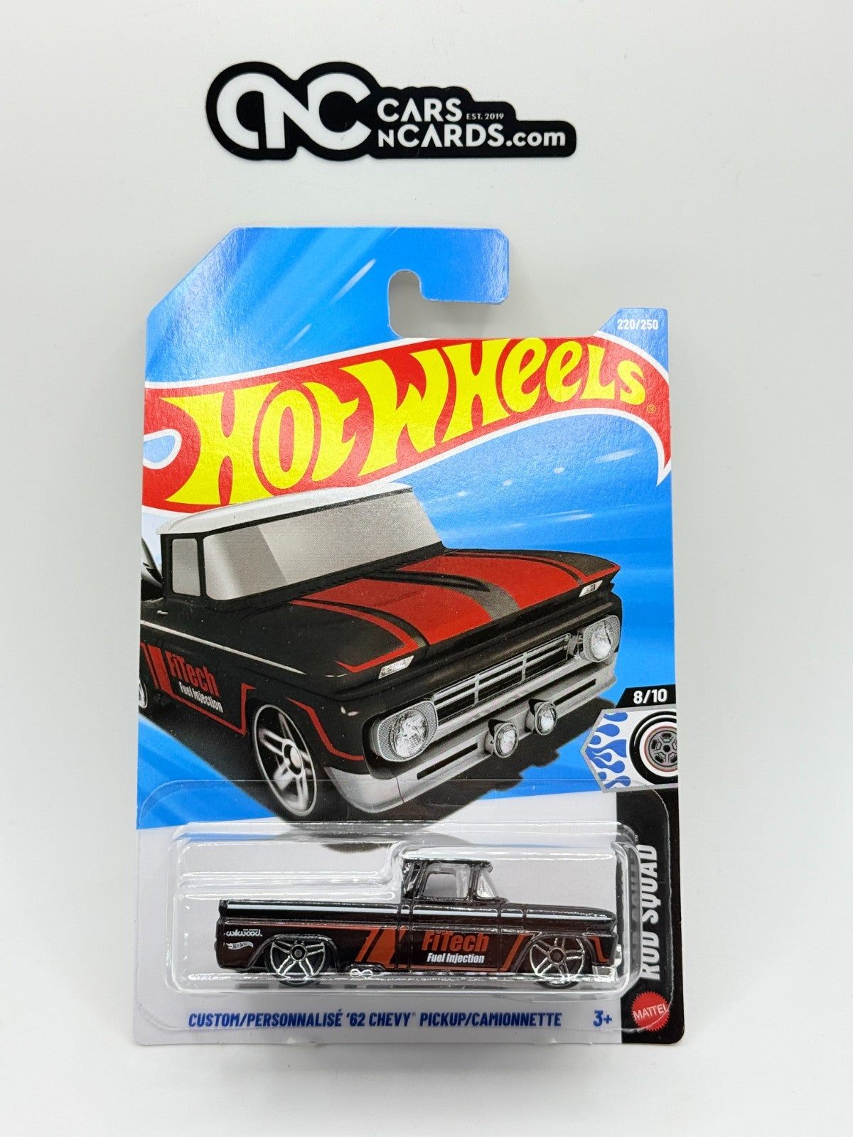 2026 Hot Wheels Rod Squad 8/10 Custom '62 Chevy Pickup FiTech (Soft Corners)