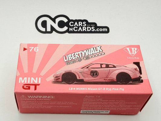 Mini GT #76 Liberty Walk LB Works Nissan GT-R R35 Pink Pig Open Box RARE