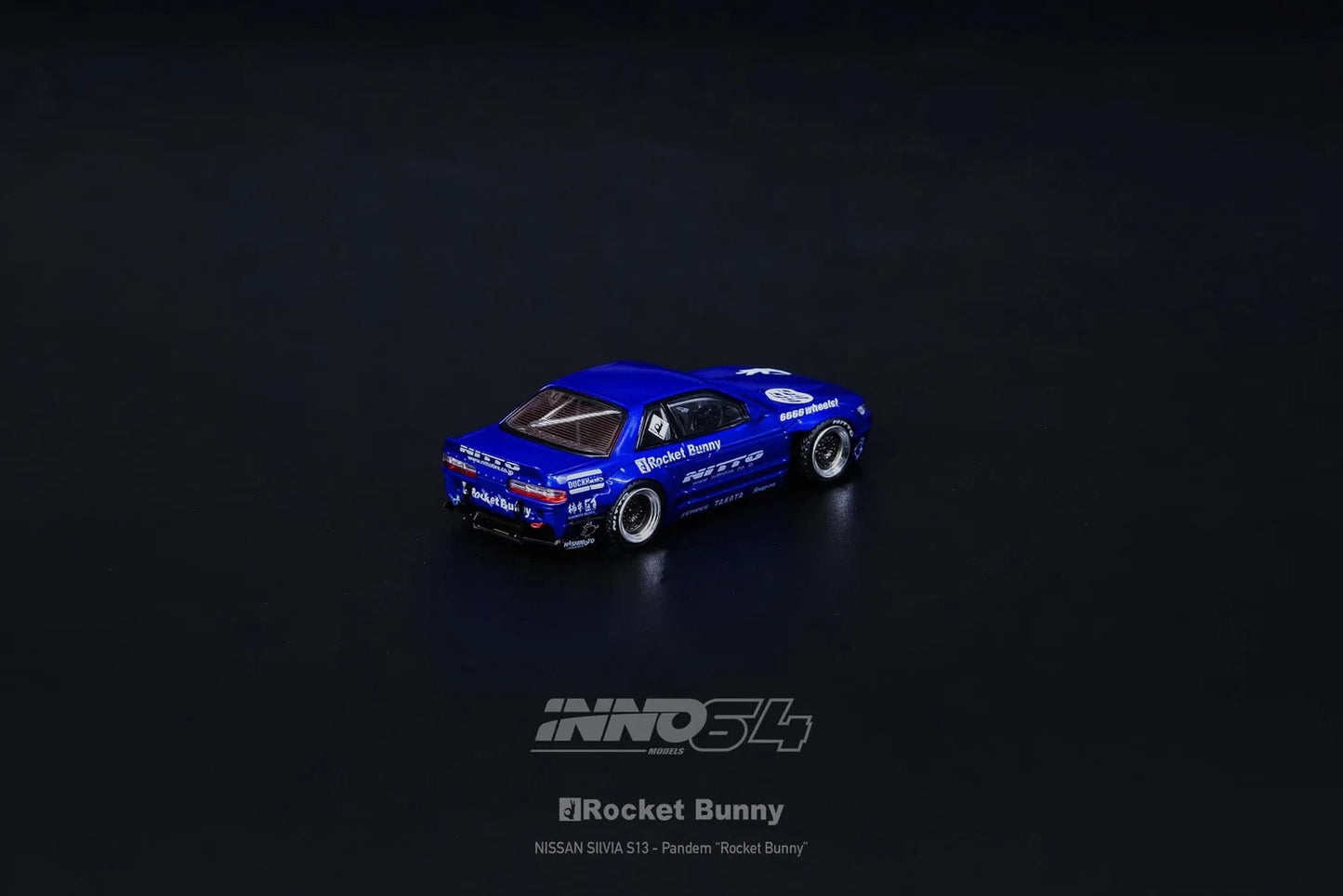 INNO64 NISSAN SILVIA S13 V2 PANDEM ROCKET BUNNY Blue Metallic IN64-S13V2-BLUM
