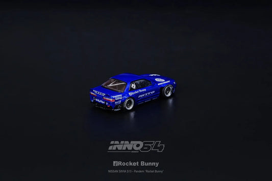 INNO64 NISSAN SILVIA S13 V2 PANDEM ROCKET BUNNY Blue Metallic IN64-S13V2-BLUM