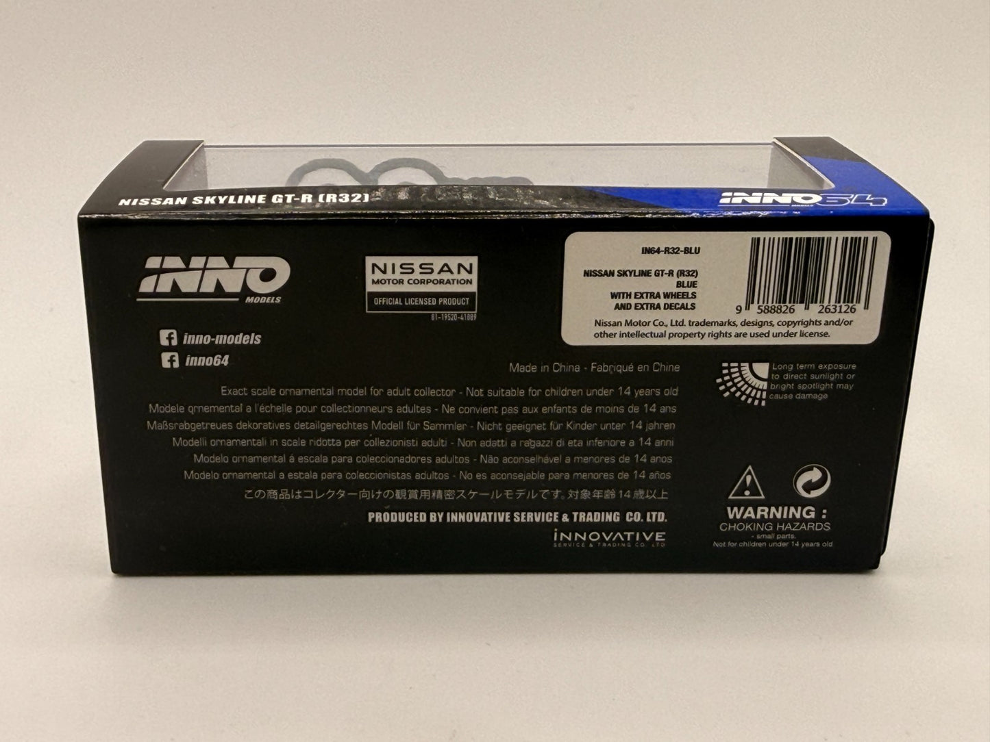 INNO64 1:64 NISSAN SKYLINE GT-R (R32) Blue IN64-R32-BLU