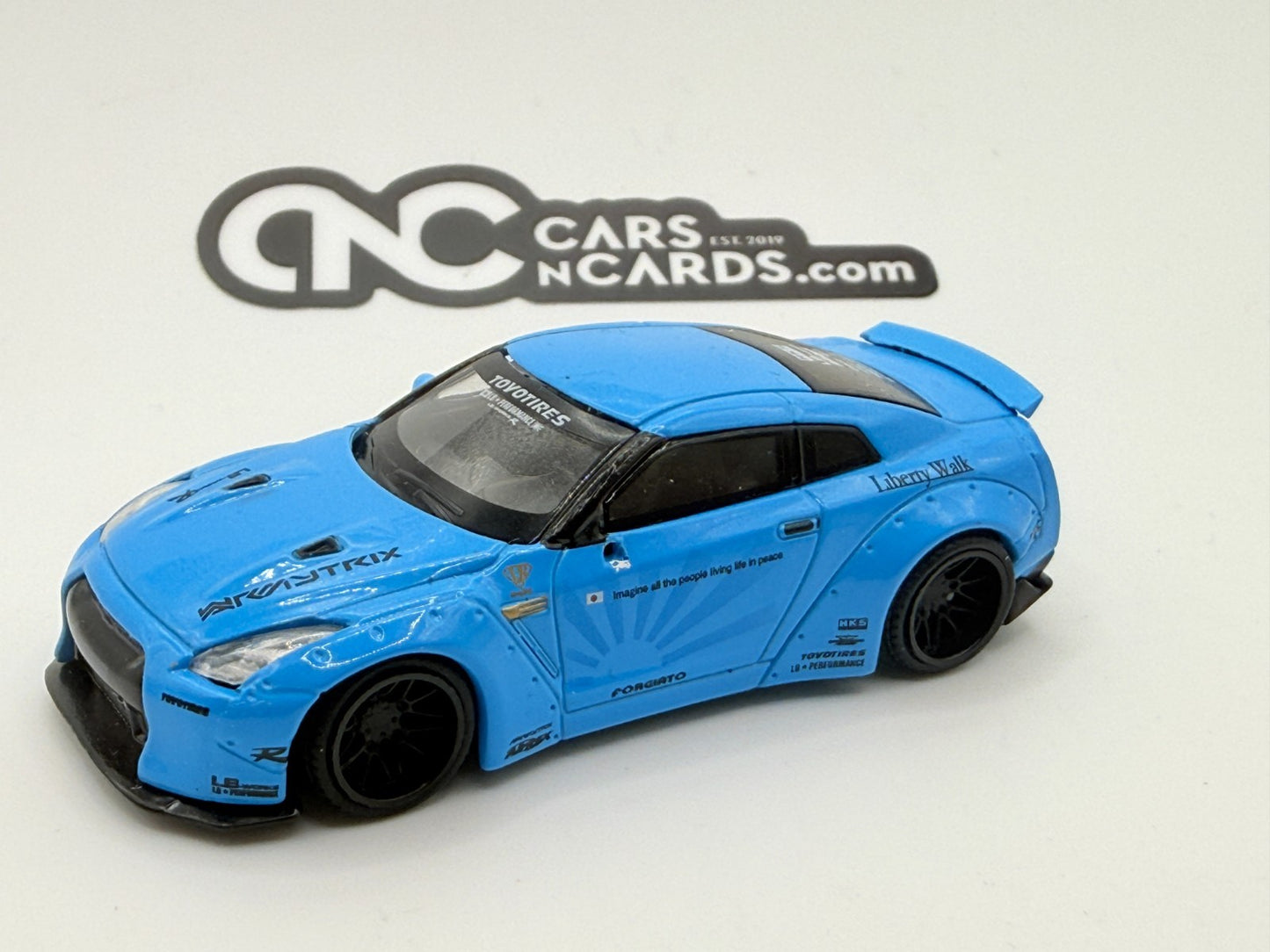 Mini GT #3 Liberty Walk LB Works Nissan GT-R R35 Light Blue Open Box RARE