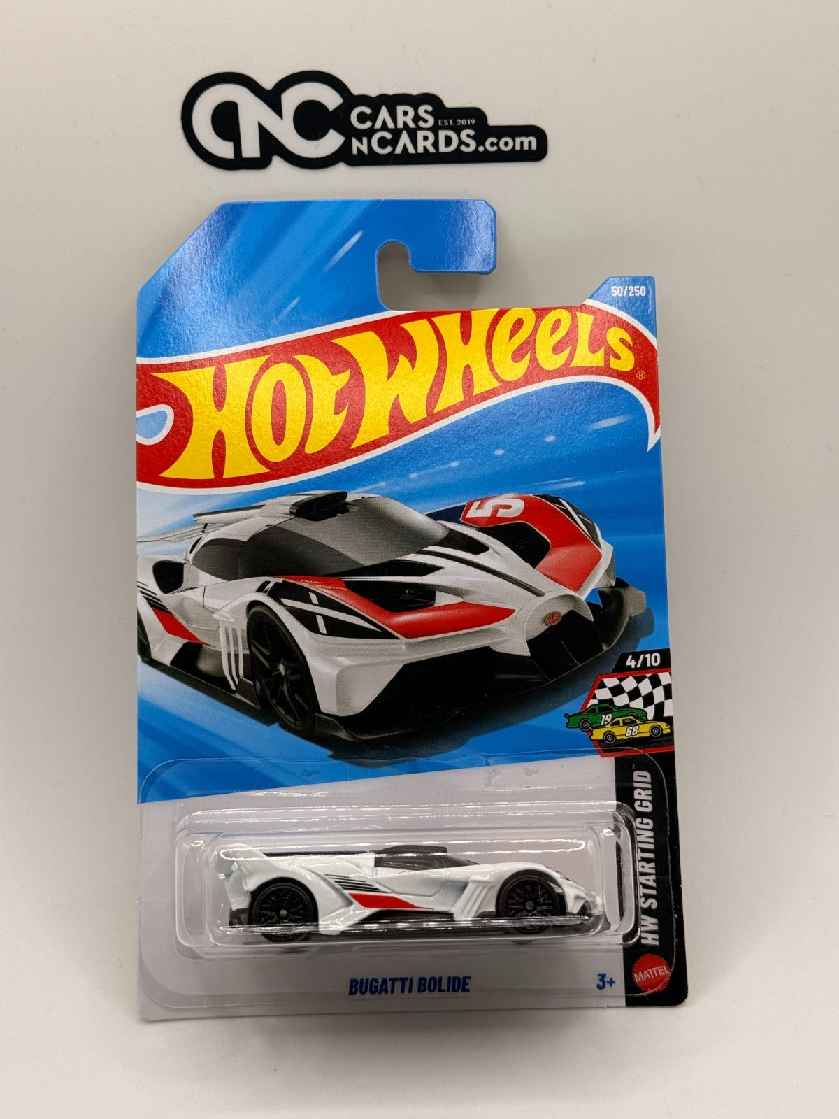 2026 Hot Wheels HW Starting Grid 4/10 Bugatti Bolide White (Soft Corners)