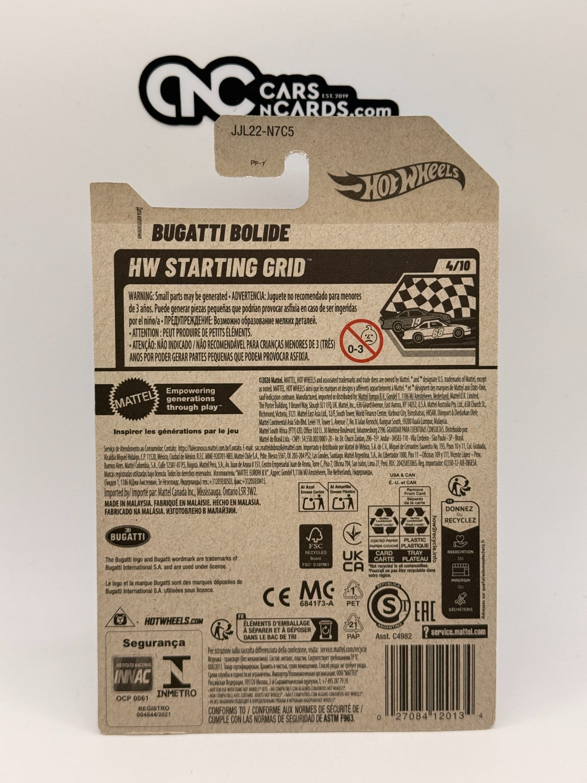 2026 Hot Wheels HW Starting Grid 4/10 Bugatti Bolide White (Soft Corners)