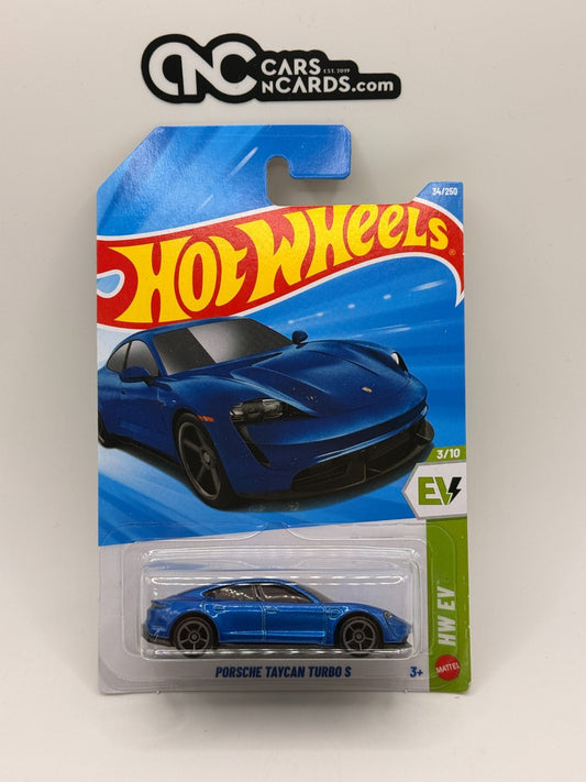 2026 Hot Wheels HW EV 3/10 Porsche Taycan Turbo S Blue (Soft Corners)