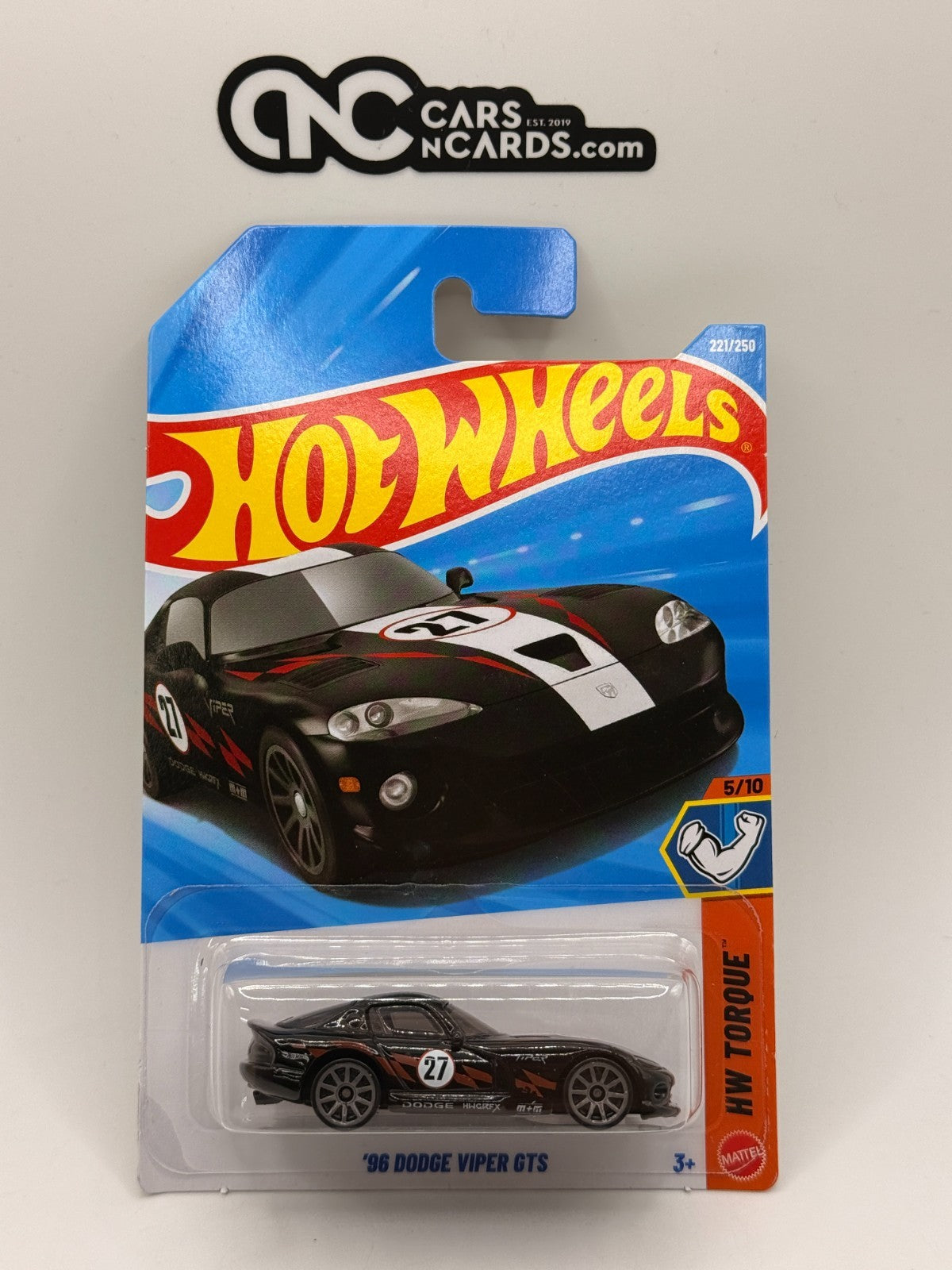 2026 Hot Wheels HW Torque 5/10 '96 Dodge Viper GTS Black (Soft Corners)