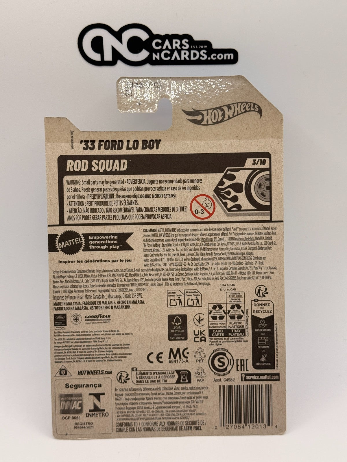2026 Hot Wheels Rod Squad 3/10 '33 Ford Lo Boy (Soft Corners)