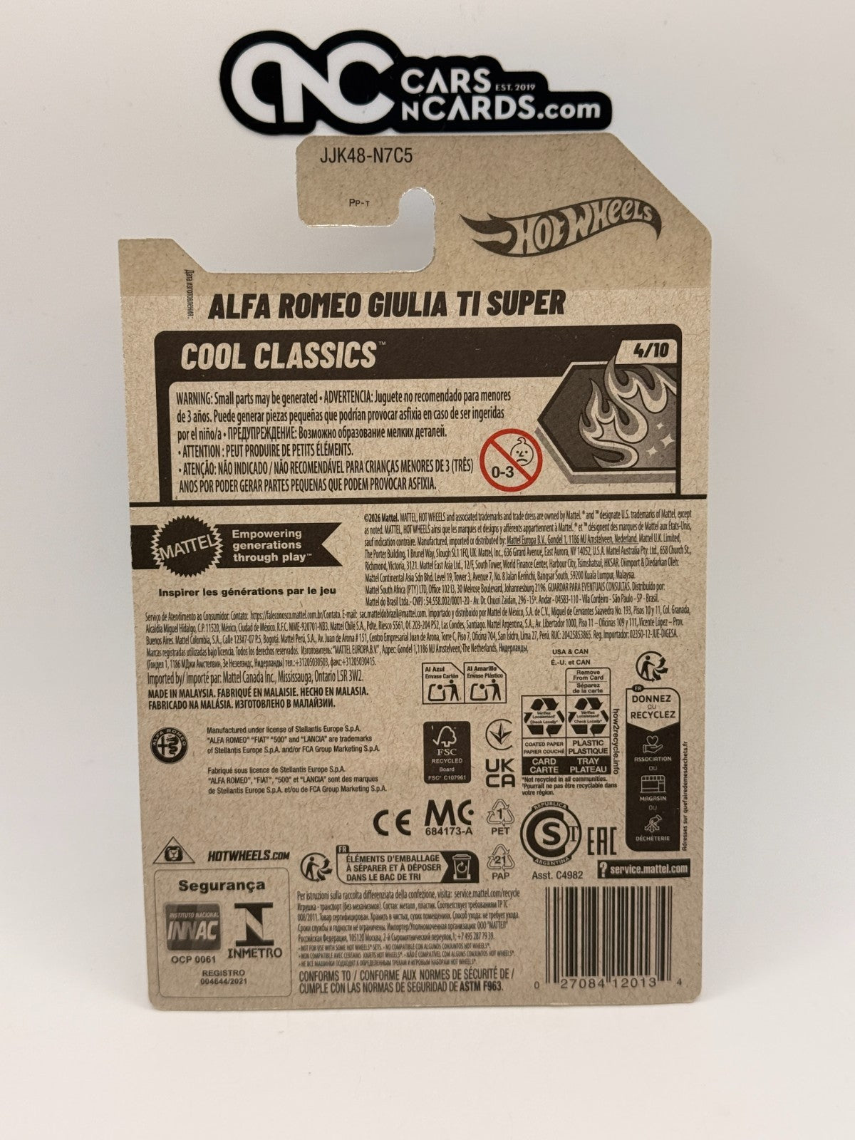 2026 Hot Wheels Cool Classics 4/10 Alfa Romeo Giulia TI Super (Soft Corners)