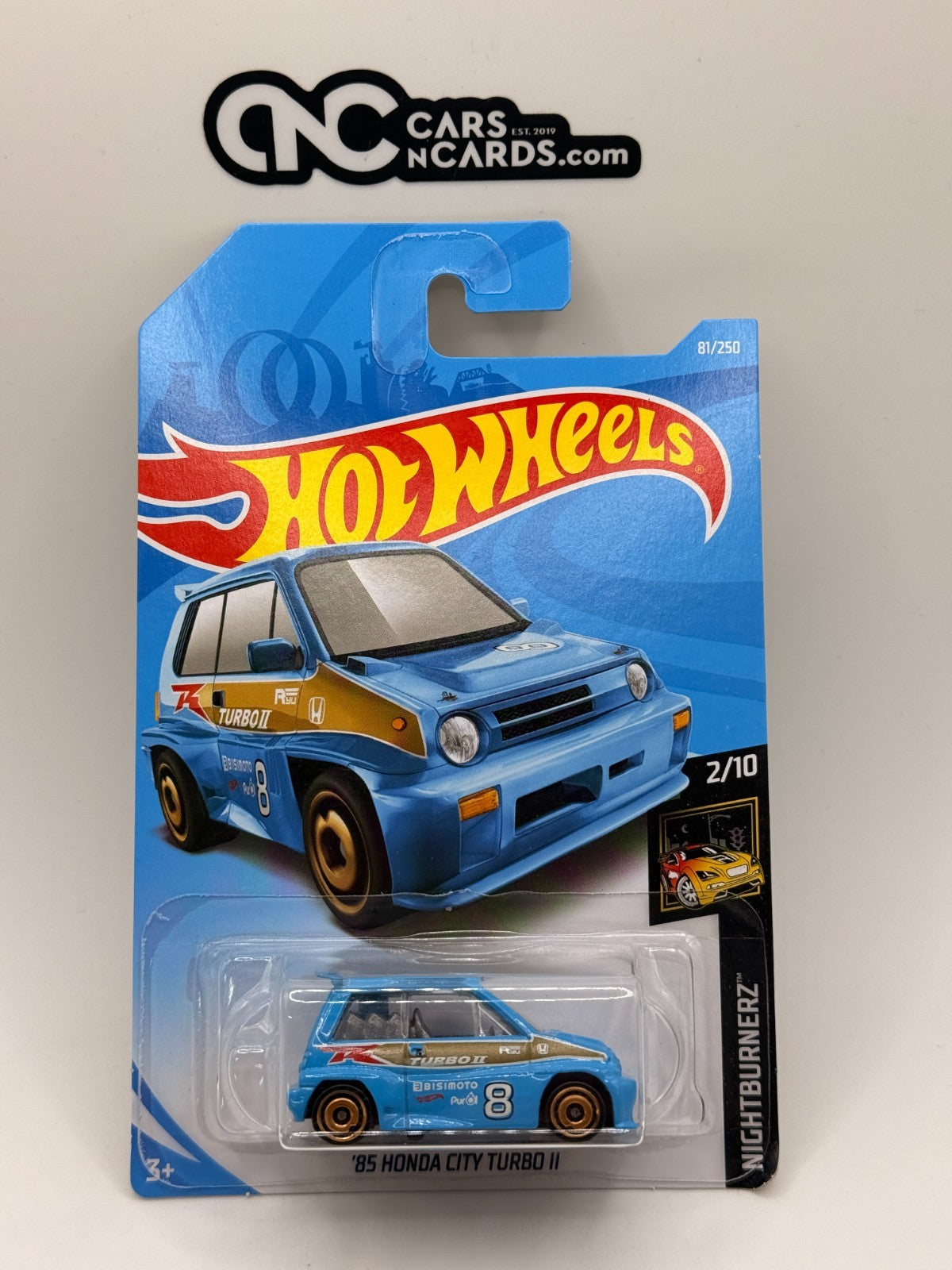 2019 Hot Wheels Nightburnerz 2/10 '85 Honda City Turbo II (Soft Corners)