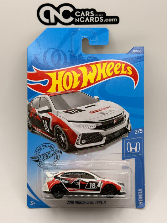 2020 Hot Wheels Honda 2/5 2018 Honda Civic Type R (Soft Corners)