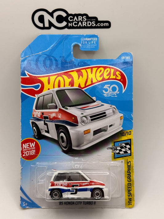 2018 Hot Wheels HW Speed Graphics 10/10 '85 Honda City Turbo II (Heavy Card DMG)