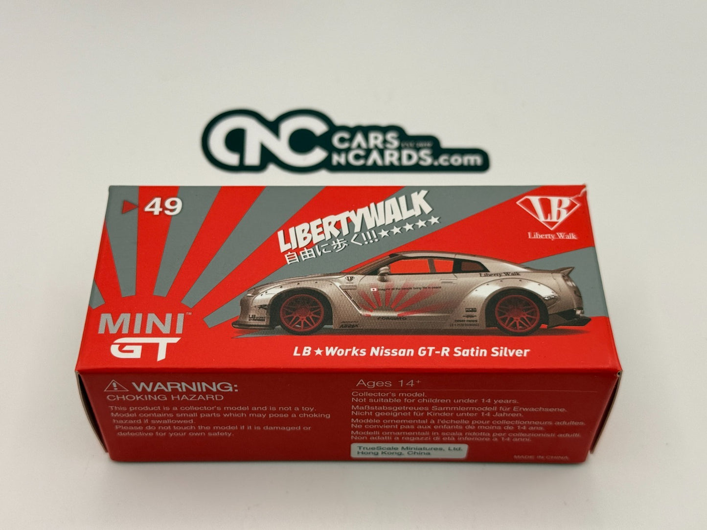 Mini GT #49 Liberty Walk LB Works Nissan GT-R R35 Satin Silver Open Box RARE
