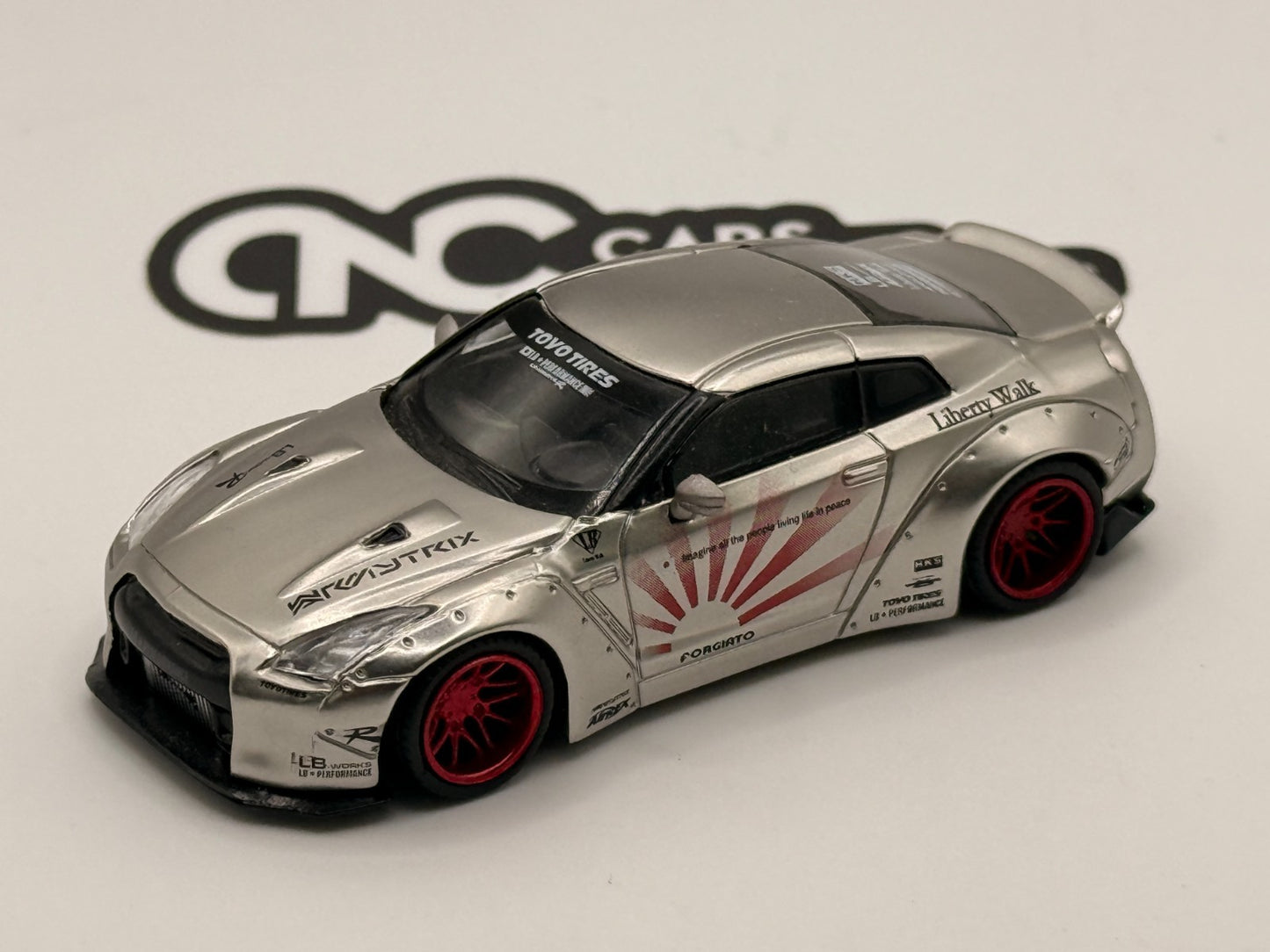Mini GT #49 Liberty Walk LB Works Nissan GT-R R35 Satin Silver Open Box RARE