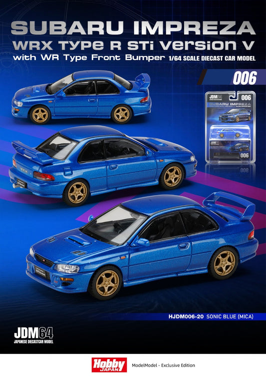 HOBBY JAPAN JDM64 1:64 Subaru Impreza WRX type R Sti Version Blue HJDM006-20