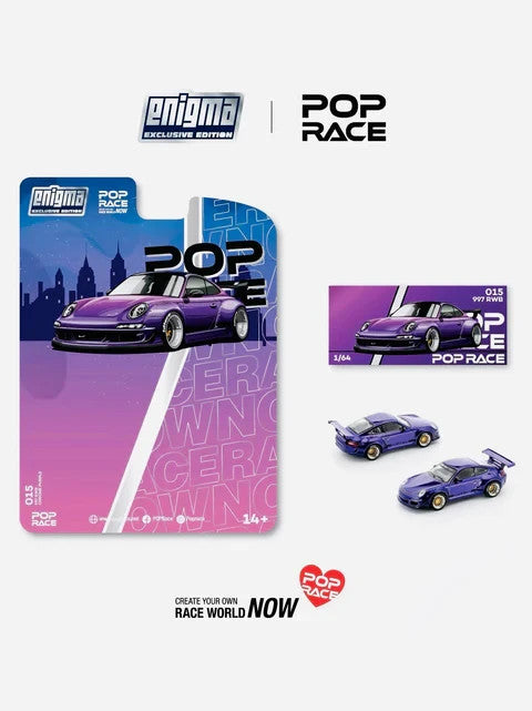 POPRACE 1:64 Porsche RWB 997 Purple (enigma exclusive edition) PRE015 CHASE
