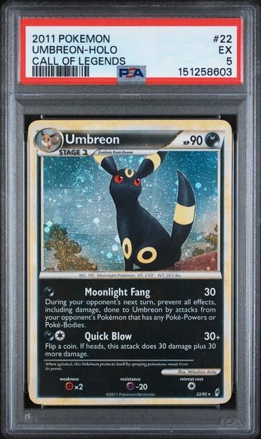 2011 POKEMON CALL OF LEGENDS #22 UMBREON-HOLO CALL OF LEGENDS PSA 5