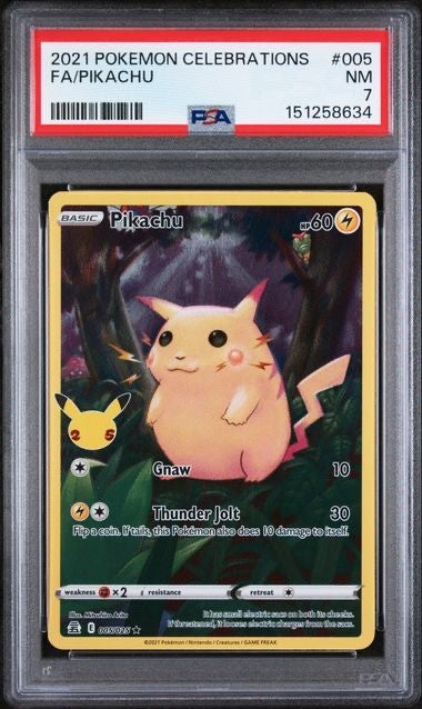 2021 POKEMON CELEBRATIONS #005 FA/PIKACHU PSA 7