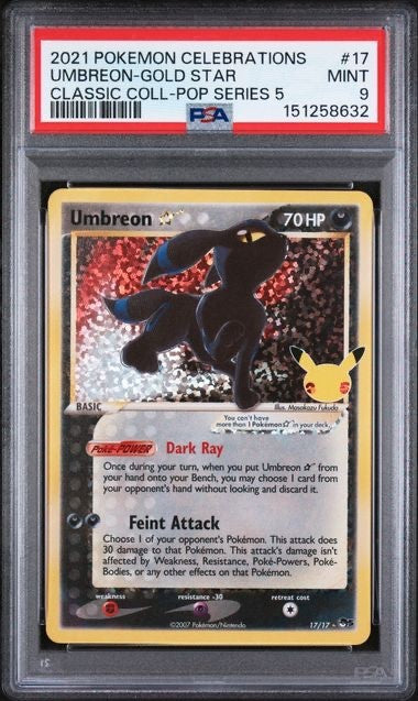 2021 POKEMON CELEBRATIONS CLASSIC COLLECTION #17 UMBREON-GOLD STAR CLASSIC