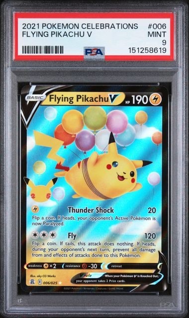 2021 POKEMON CELEBRATIONS #006 FLYING PIKACHU V PSA 9 Cert#151258619