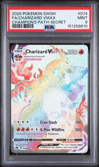 2020 POKEMON SWORD & SHIELD CHAMPION'S PATH #074 CHARIZARD VMAX PSA 9 151258610