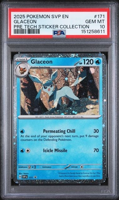 2025 POKEMON SVP EN-SV BLACK STAR PROMO SVP #171 GLACEON PSA 10