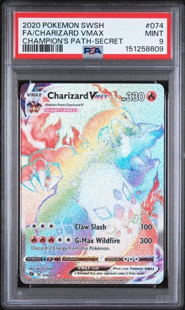 2020 POKEMON SWORD & SHIELD CHAMPION'S PATH #074 CHARIZARD VMAX PSA 9 151258609