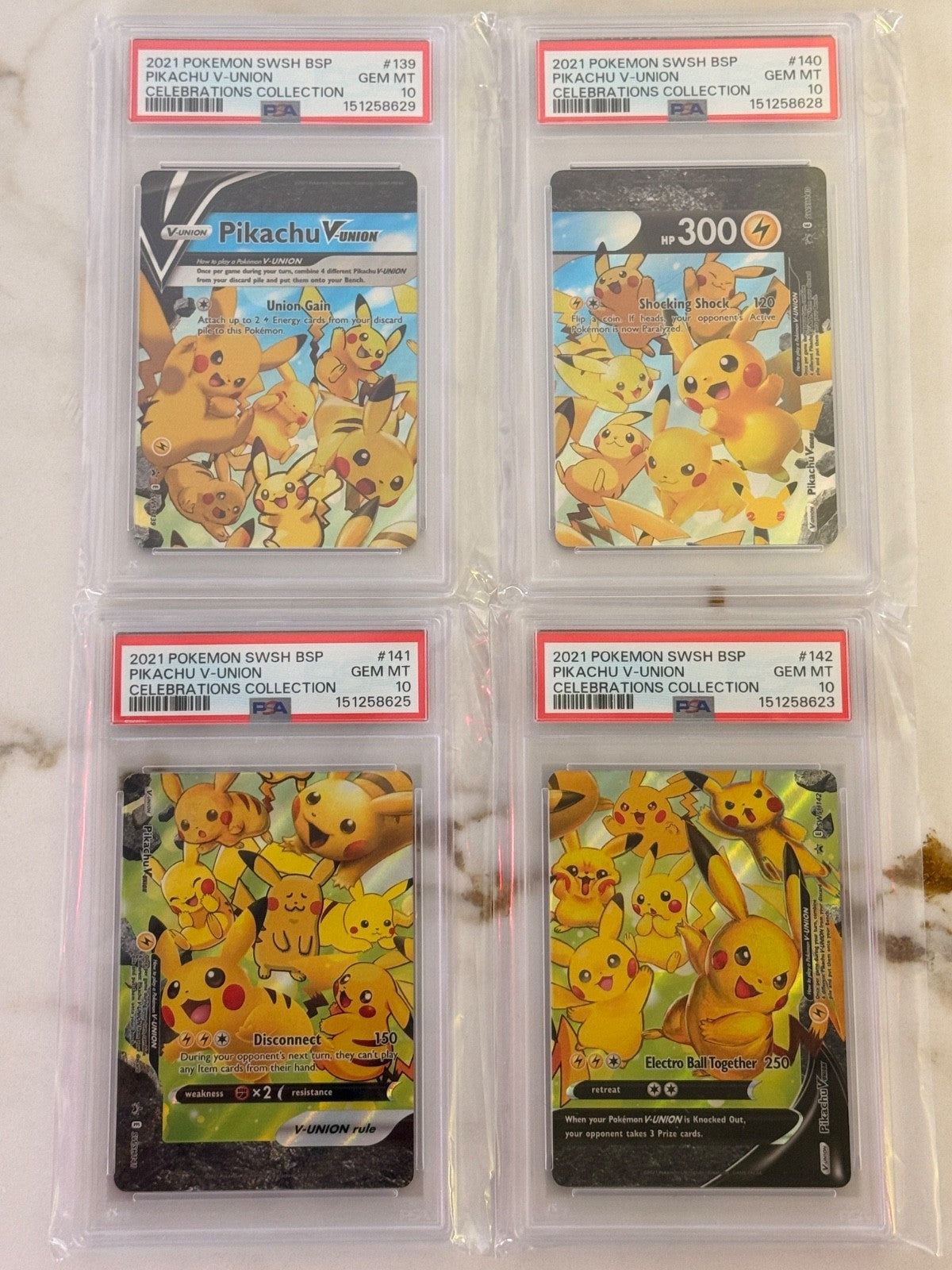 2021 POKEMON PIKACHU V-UNION SWSH139 SWSH140 SWSH141 SWSH142 PSA 10 Set of 4