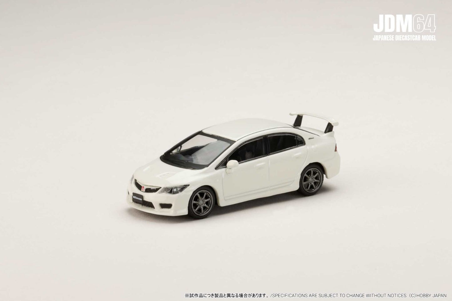 HOBBY JAPAN JDM64 1:64 MUGEN CIVIC TYPE R (FD2) Championship White HJDM010-16
