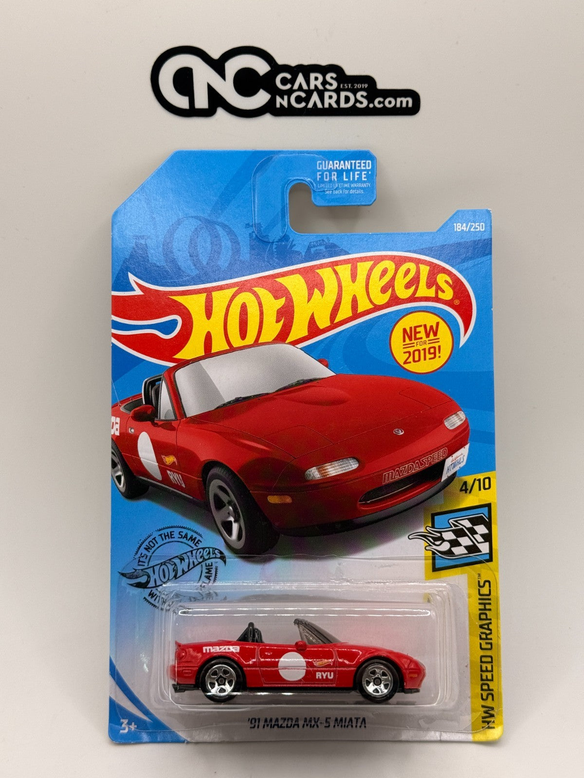 2019 Hot Wheels HW Speed Graphics 4/10 '91 Mazda MX-5 Miata Red (Soft Corners)