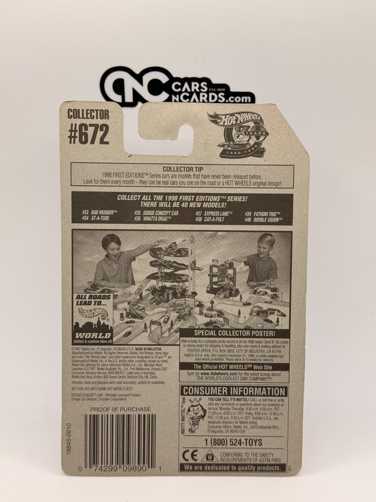 1998 Hot Wheels First Editions 35/40 Dodge Concept Car Copperhead