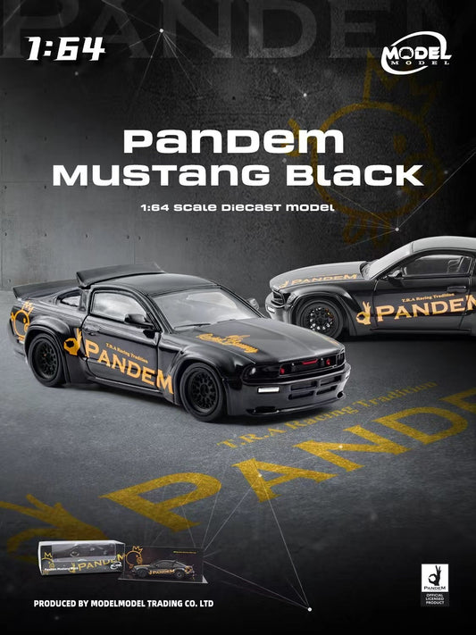 MODELMODEL 1:64 Pandem Mustang Black MM64-PM-002