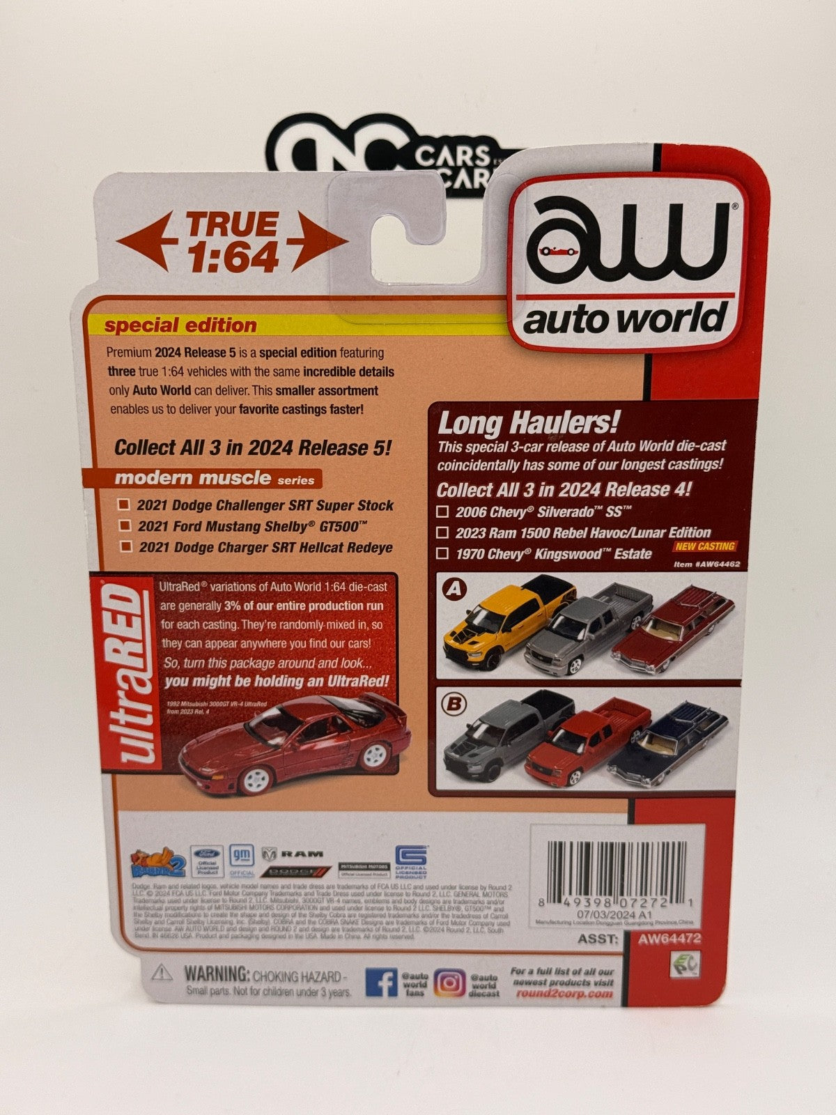 Auto World Modern Muscle True 1:64 2021 Ford Mustang Shelby GT500 Yellow