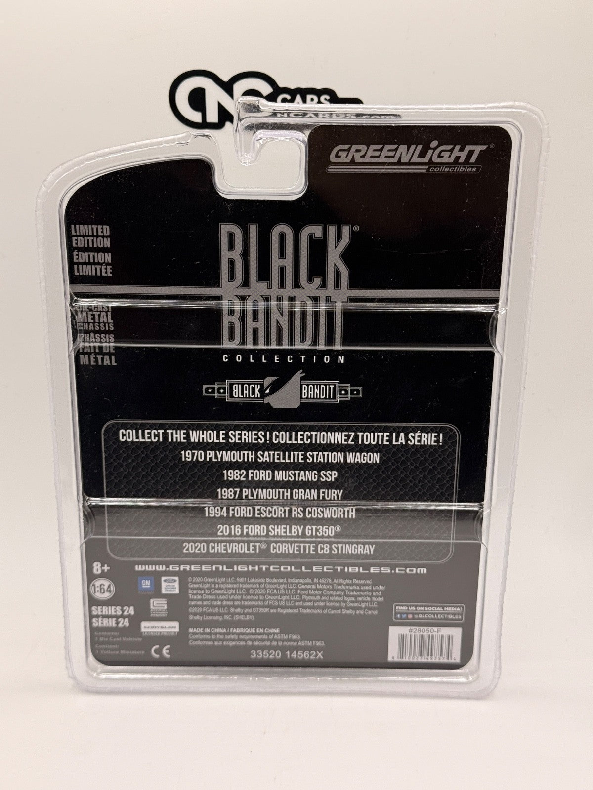 Greenlight 1:64 Black Bandit Series 24 2020 Corvette C8 Stingray New