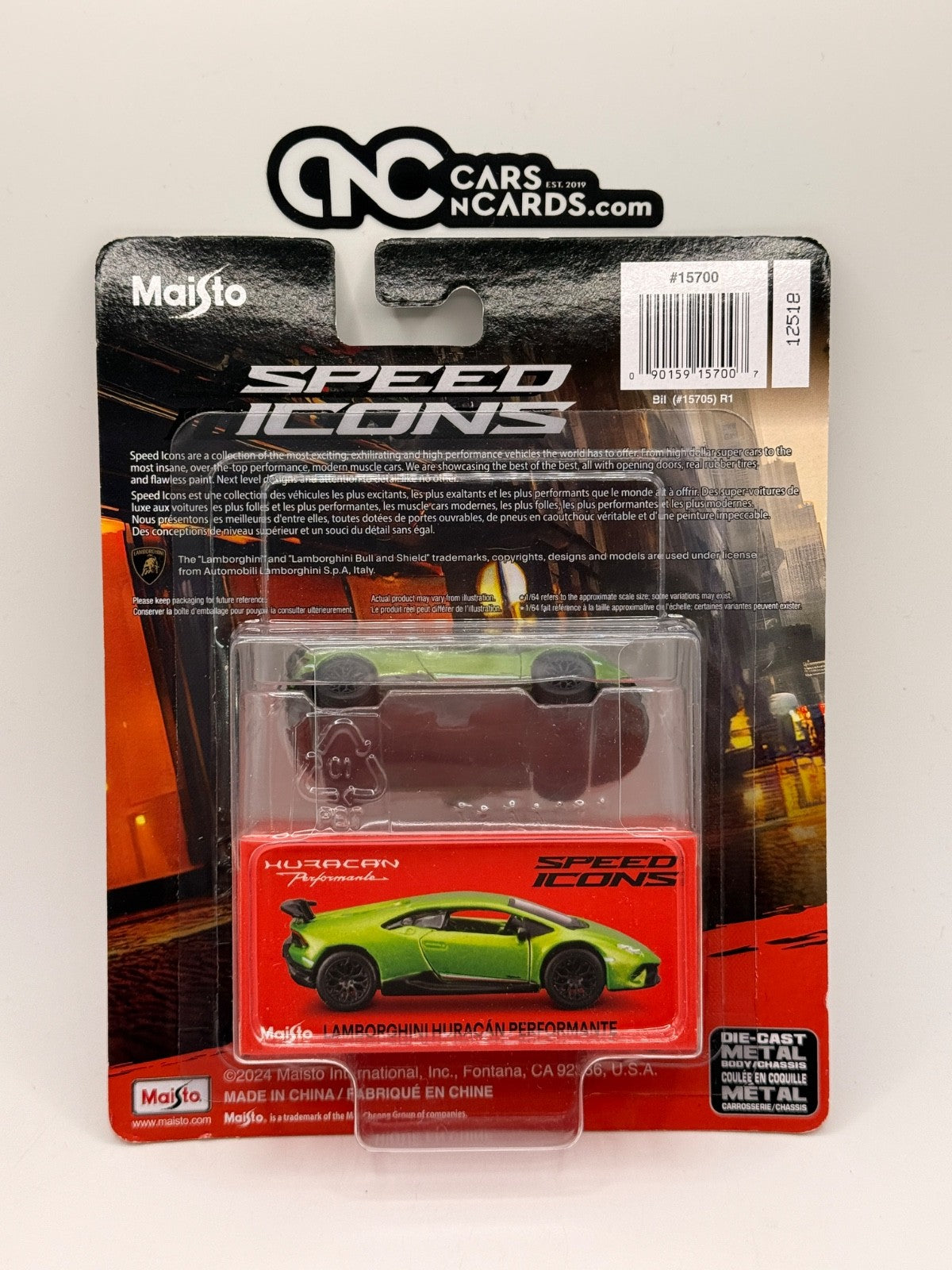 Maisto 1:64 Speed Icons Lamborghini Huracan Performante Metallic Green