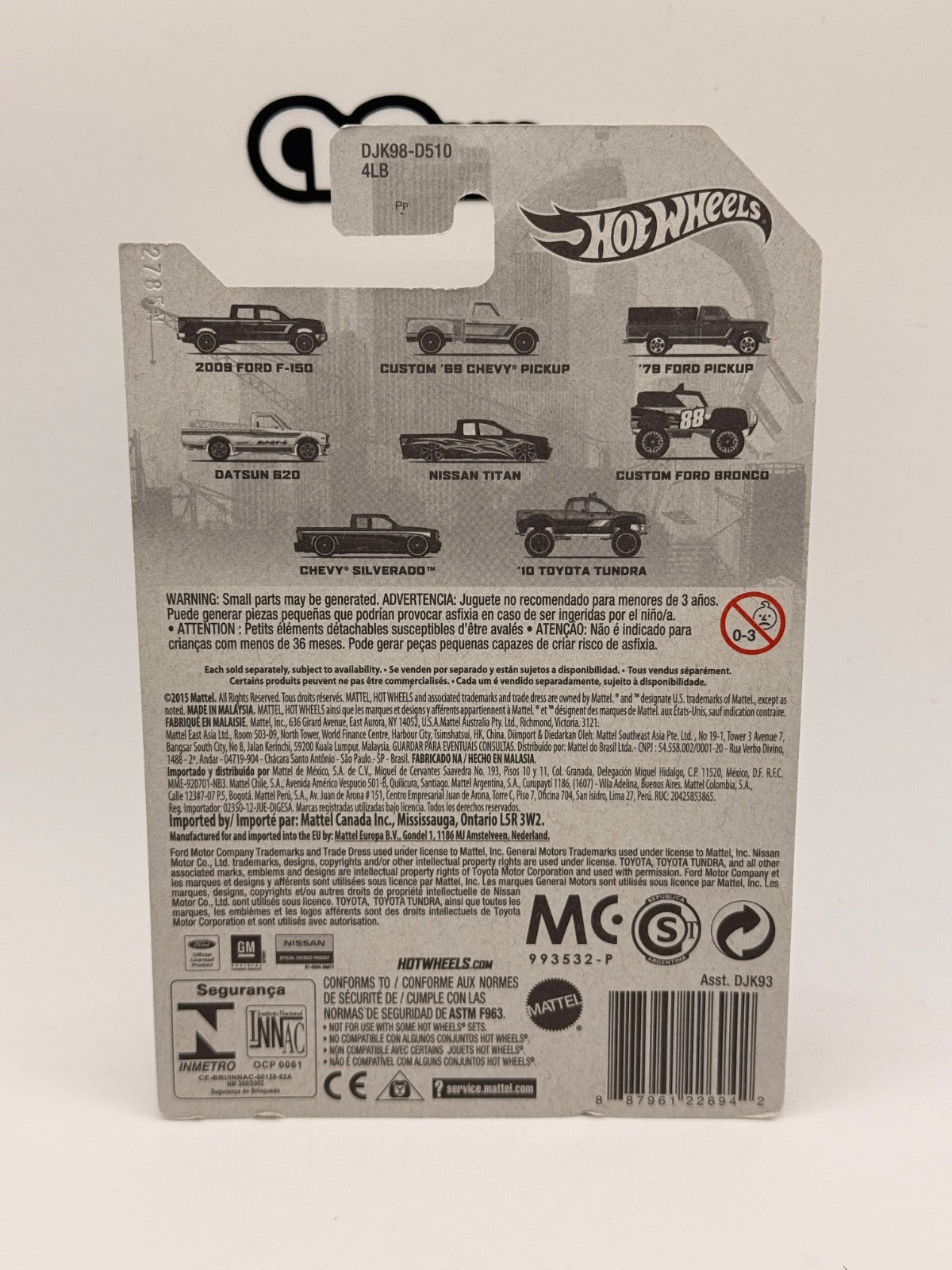 2016 Hot Wheels Rad Trucks Series 5/8 Nissan Titan Purple New (Soft Corners)