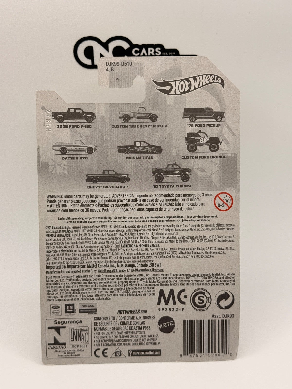 2016 Hot Wheels Rad Trucks Series 8/8 Custom Ford Bronco (Soft Corners)