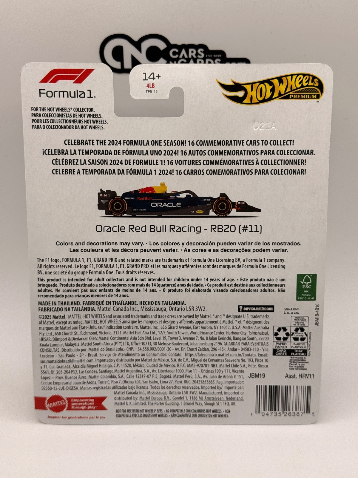 2025 Hot Wheels Premium F1 Formula 1 Oracle Red Bull Racing (#11) Sergio Perez
