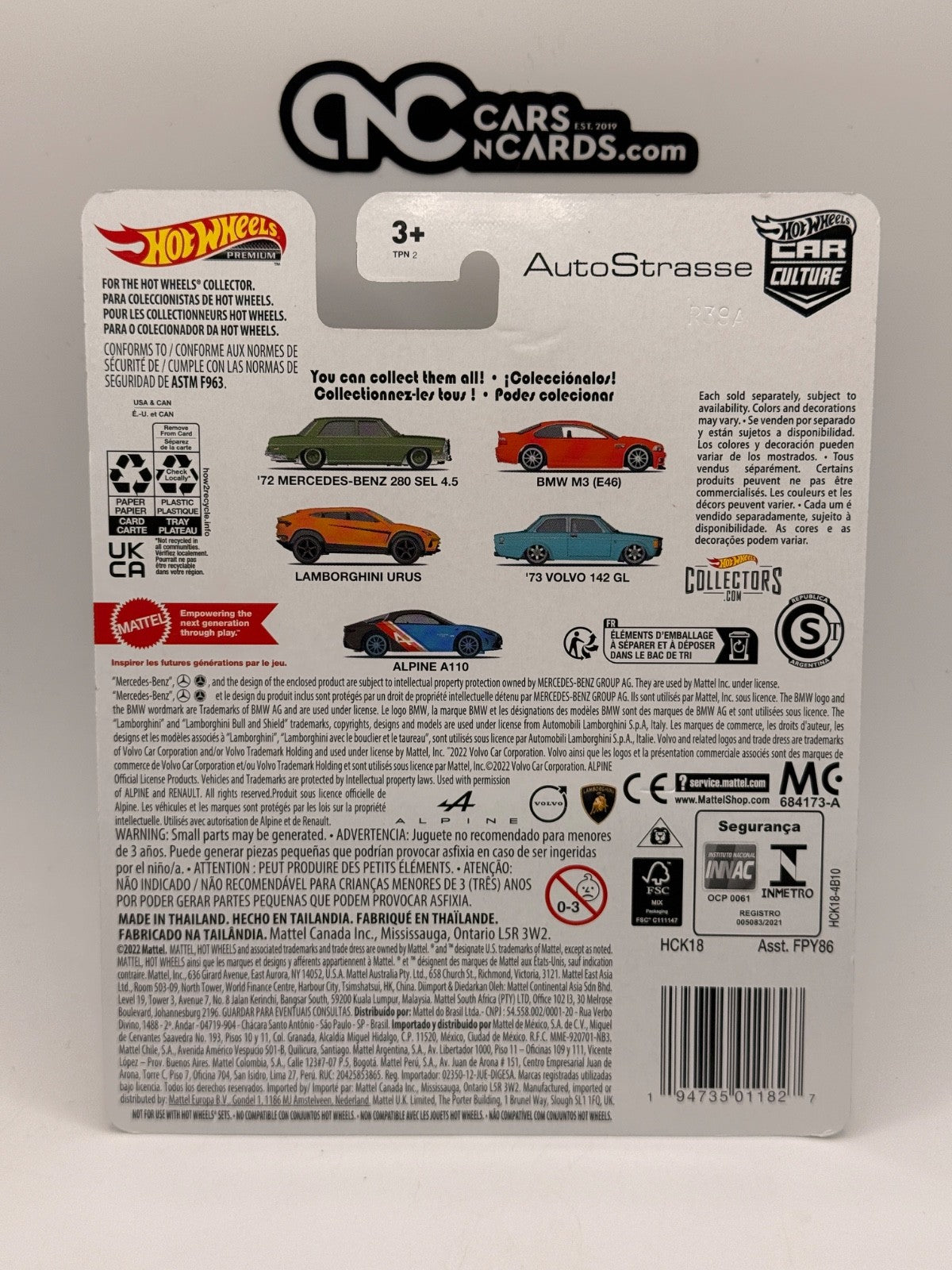 2022 Hot Wheels Premium Car Culture Auto Strasse 1/5 '72 Mercedes-Benz 280 SEL