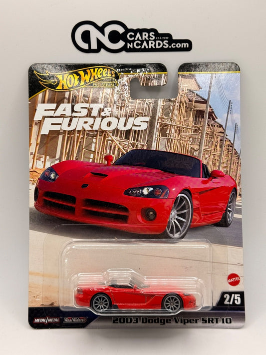 2025 Hot Wheels Premium Fast & Furious 2/5 2003 Dodge Viper SRT 10 Red