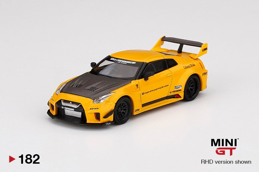 Mini GT 182 LB-Silhouette WORKS GT NISSAN 35GT-RR Ver.1 Yellow Open Box